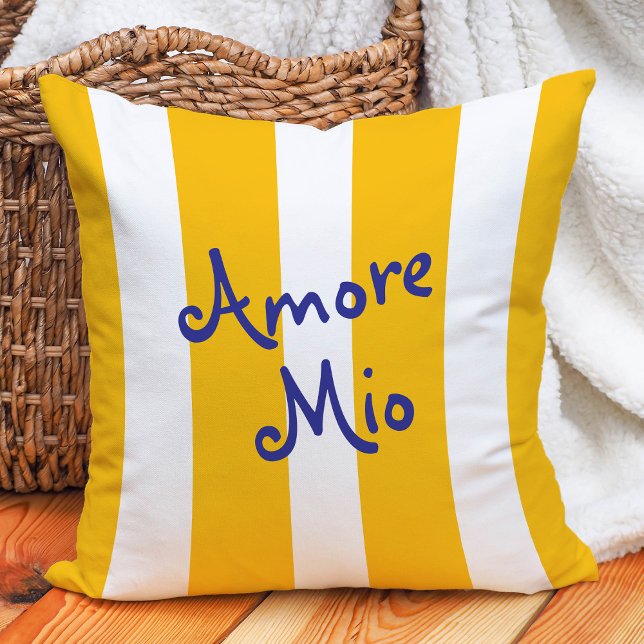Bright Yellow Orange Stripes | Amore Mio Kudde (Skapare uppladdad)