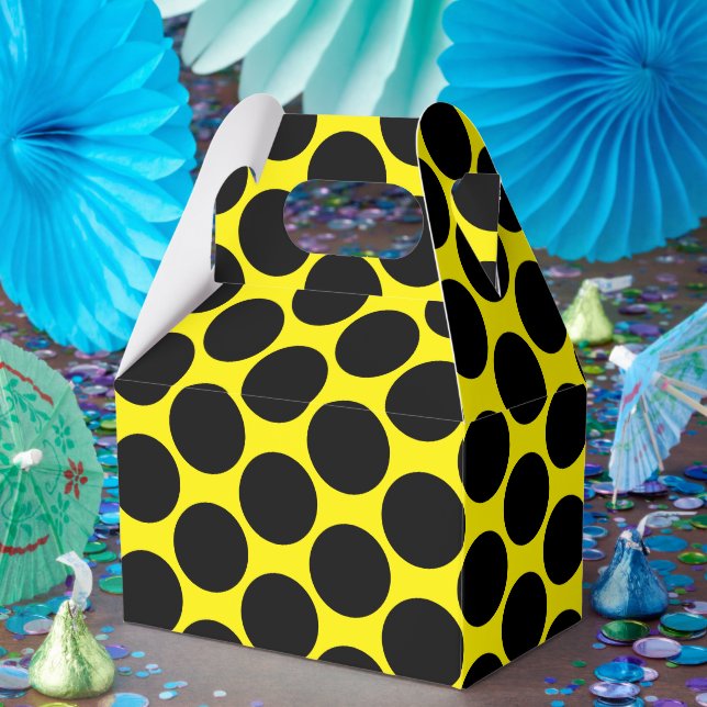 Bright Yellow with Black Dot Style Gable Presentaskar (Part)