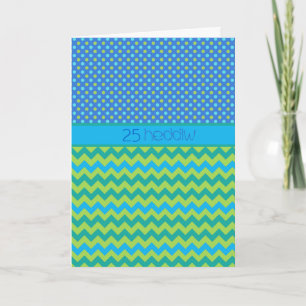 Bright Zigzags Anpassningsbar Birthday Card Welsh Kort