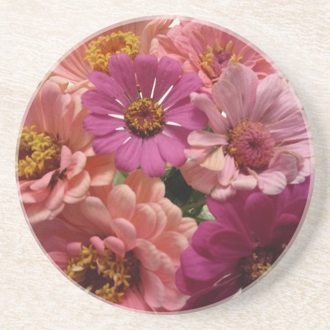 Bright Zinnia Underlägg i Rosa- och persikofärgade (Framsidan)