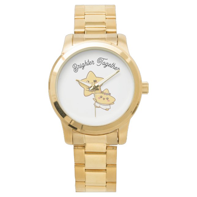 Brighter Together – Cute Couple golden watch Gift Armbandsur (Framsida)