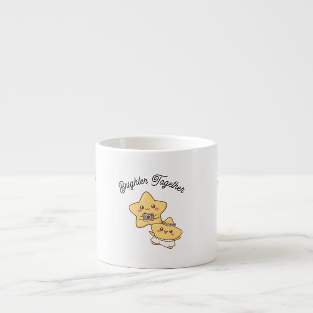 Brighter Together – Cute, lovely Couple Mug Gift Espressomugg (Framsidan)