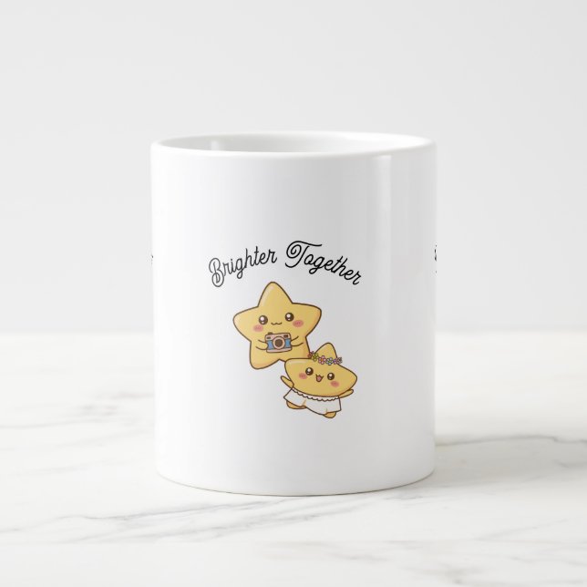 Brighter Together – Cute, lovely Couple Mug Gift Jumbo Mugg (Framsidan)