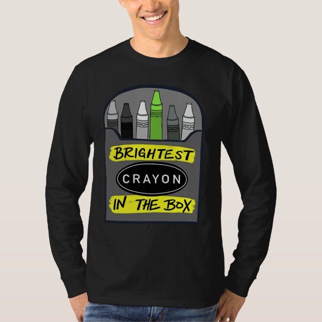 Brightest Crayon in the Box Back to School T Shirt (Framsida)