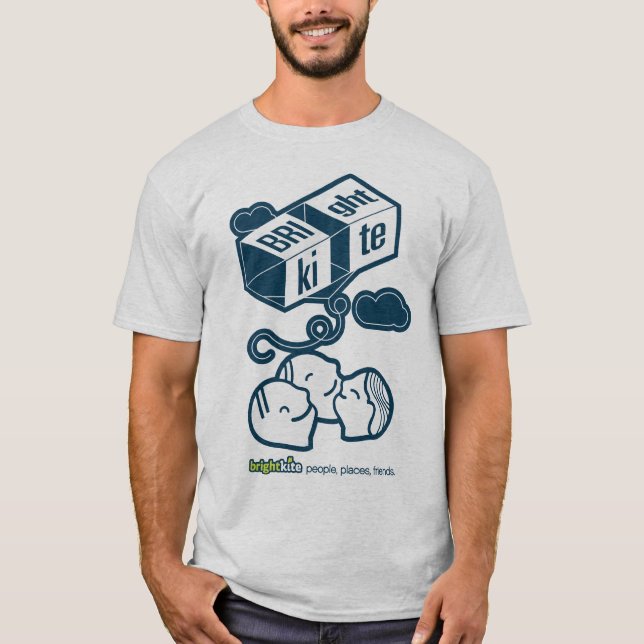 Brightkite.com folk, ställen, vänner tee (Framsida)