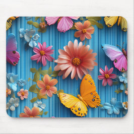BRIGHTLY COLORED FLOWERS AND BUTTERFLIES MUSMATTA