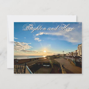 Brighton and Hove Seafront Sunset Photo Vykort