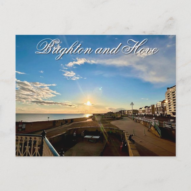 Brighton and Hove Seafront Sunset Photo Vykort (Framsida)