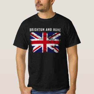 Brighton and Hove UK Flagga British Souvenir Coola T Shirt