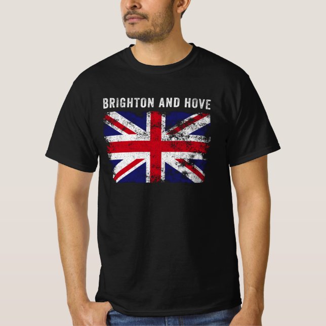 Brighton and Hove UK Flagga British Souvenir Coola T Shirt (Framsida)