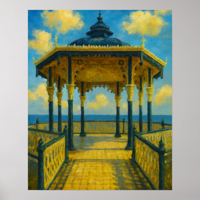 Brighton Bandstand Glow - Seaside Pavilion Poster (Framsidan)
