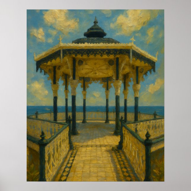 Brighton Bandstand Glow - Seaside Pavilion Poster (Framsidan)