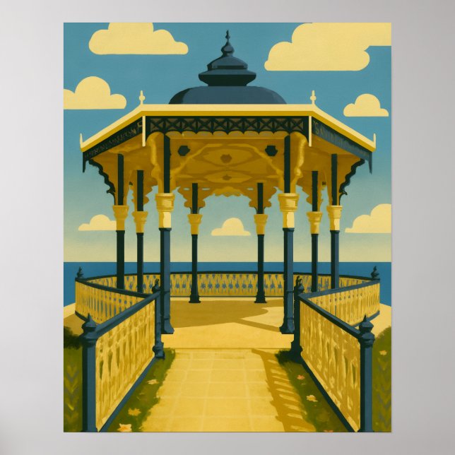 Brighton Bandstand - Kustarkitekturkonst Poster (Framsidan)