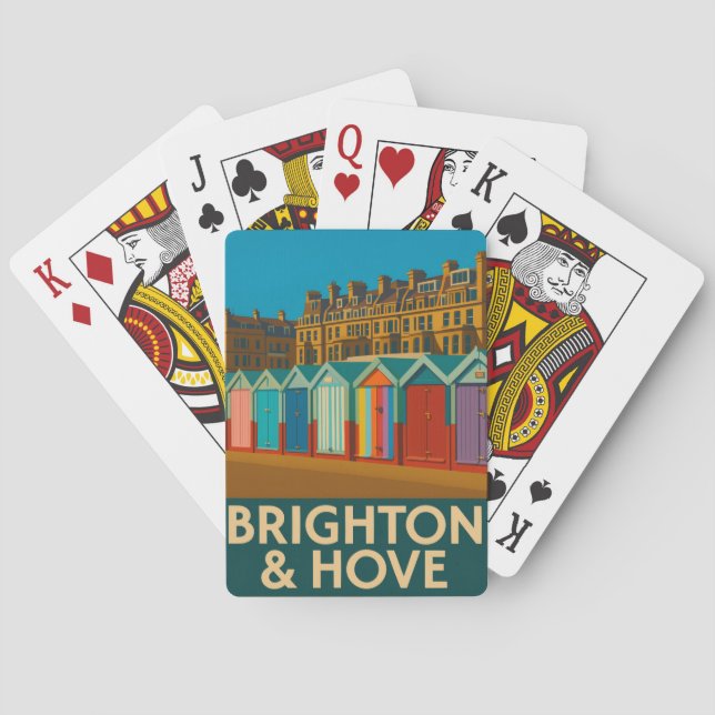 Brighton Beach Huts - Färgfläcksliknande utskrift Casinokort (Baksidan)