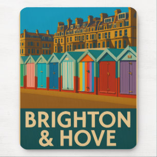 Brighton Beach Huts - Färgfläcksliknande utskrift Musmatta