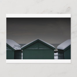 Brighton Beach huts snö Vykort