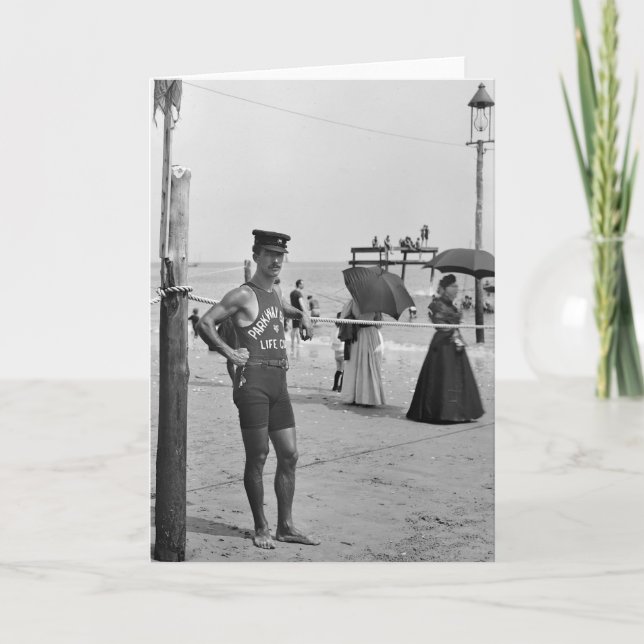 Brighton Beach Lifeguard, tidigt 1900-talet Kort (Framsida)