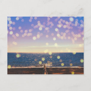 Brighton Beach med Glowing Ljus Helg Vykort