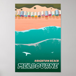 Brighton Beach Melbourne Australia Vintage resor Poster