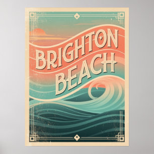 Brighton Beach-vågor Poster