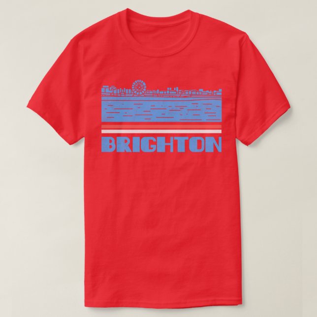 Brighton City Gift England City Silhouette Skyline T Shirt (Design framsida)