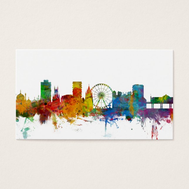 Brighton England Skyline Visitkort (Framsidan)