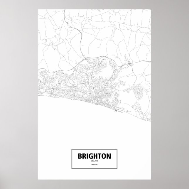 Brighton, England (svart på vitt) Poster (Framsidan)