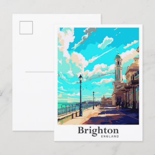 Brighton England Vintage resor Porträtt Vykort