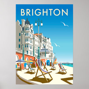 Brighton England vintage resor poster