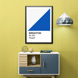 Brighton Fiskmås Blue and White - White Gräns Perfect Poster