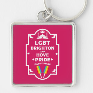 Brighton Gay pride Fyrkantig Silverfärgad Nyckelring
