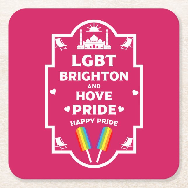 Brighton Gay pride Underlägg Papper Kvadrat (Framsidan)