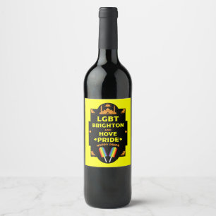Brighton Gay pride Vinflaska Etikett