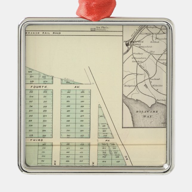 Brighton landanslutning, angränsande vår sjö julgransprydnad metall (Framsidan)