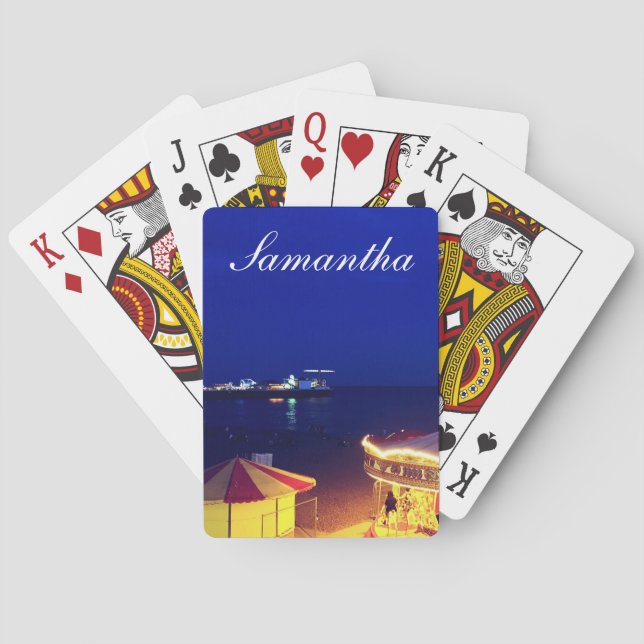 Brighton och Hove Beach vid nattetid Casinokort (Baksidan)