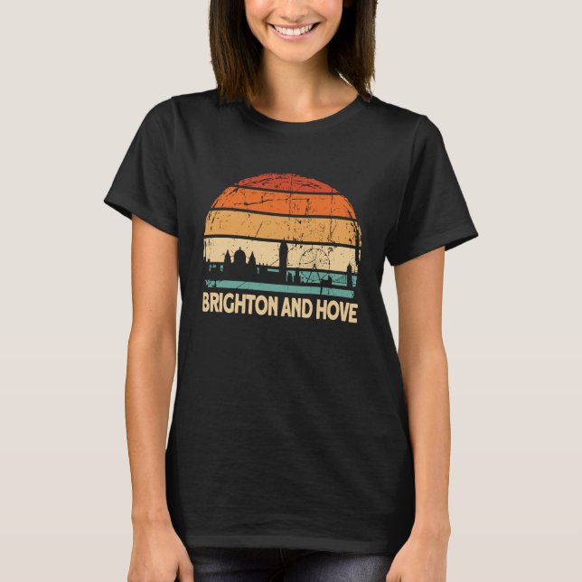 Brighton och Hove City Skyline T Shirt (Framsida)
