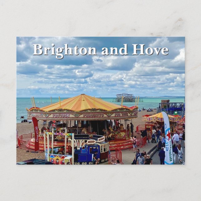 Brighton och Hove Seafront Promened Vykort (Framsida)