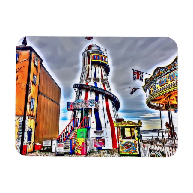 Brighton Palace Pier Fairground Rides Magnet (Horisontell)