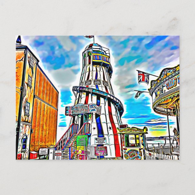 Brighton Palace Pier Fairground Rides Vykort (Framsida)