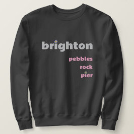 Brighton Pebbles Rock Pier M Grey Pink Sweater Lång Ärmad Tröja