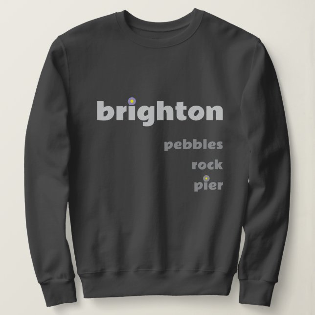 Brighton Pebbles Rock Pier Sweater T Shirt (Design framsida)