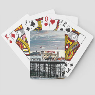 Brighton Pier & Cloudy Himlar Digital Painting Casinokort