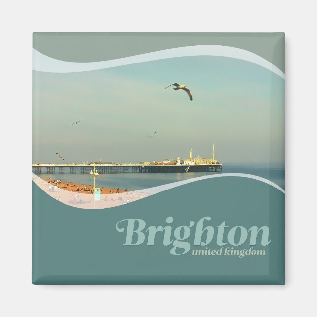 Brighton Pier @ Hove, Öster Sussex UK Magnet (Framsidan)