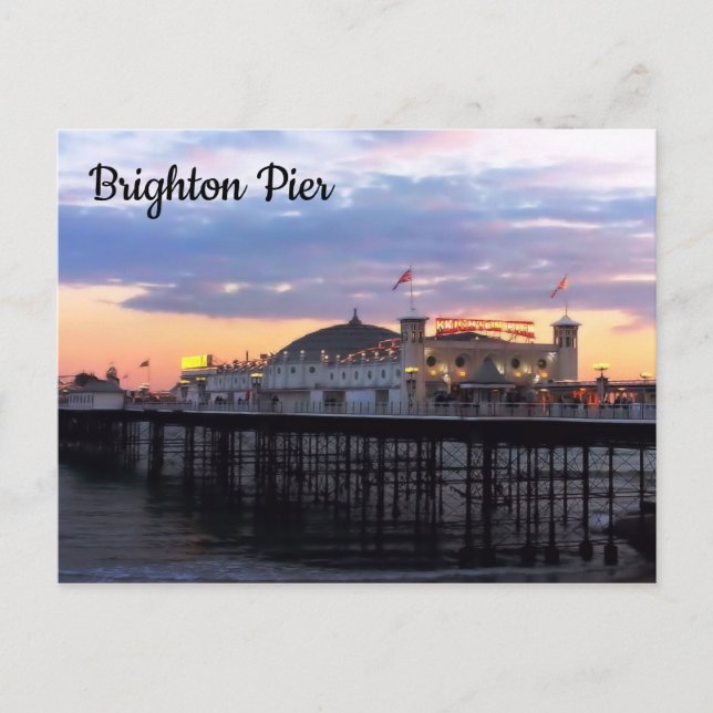 Brighton Pier in Evening Photo Vykort (Framsida)