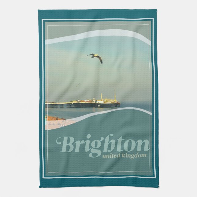 Brighton Pier Måspostkort Kökshandduk (Vertikal)