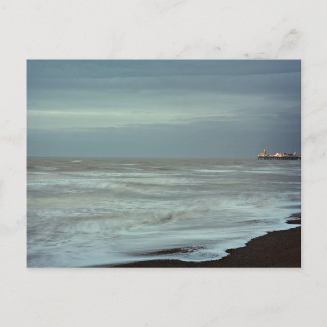 brighton pier och hav vykort (Framsida)