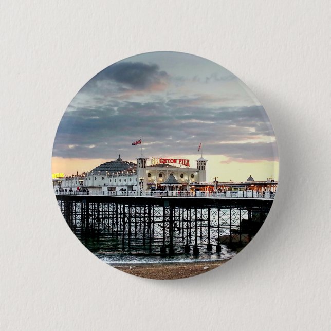 Brighton Pier Sunset Knapp (Framsida)