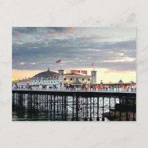 Brighton Pier Sunset Photo Vykort
