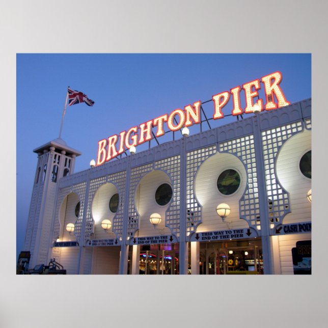 Brighton Pier, Sussex, Förenade kungariket Poster (Framsidan)