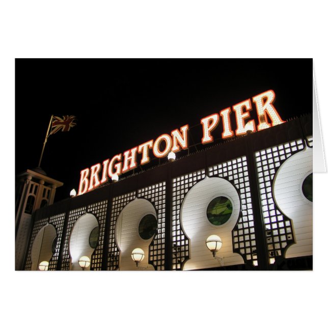 Brighton pir, Sussex, UK Hälsningskort (Framsidan Horizontal)